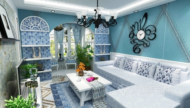 90㎡/两室两厅一卫/地中海