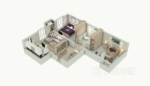 72.2㎡/两室两厅一卫/欧式